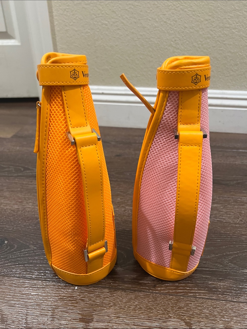 NWOT veuve clicquot champagne brut bottle carrier Orange and pink, 2 total - Picture 3 of 10